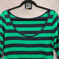 Abercrombie & Fitch Green Blue Stripe Top Casual Small