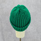 Green Crochet Knit Bucket Cap Hat Fun Vintage Y2K Funky Beanie