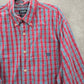 Chaps Red Blue Plaid Long Sleeve Button Down Cotton Mens Shirt Plus 2XL