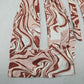 Brown Swirl Beach Boho Halter Tie Crop Short Bikini Bralette Swim Top S Small