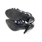 Kenneth Cole Reaction Black Patent Cage Slide In Open Toe Zip Up Heels Size 7.5