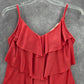 Aqua Green Ruffle Pink Swimwear Padded Tankini Tank Top Medium M