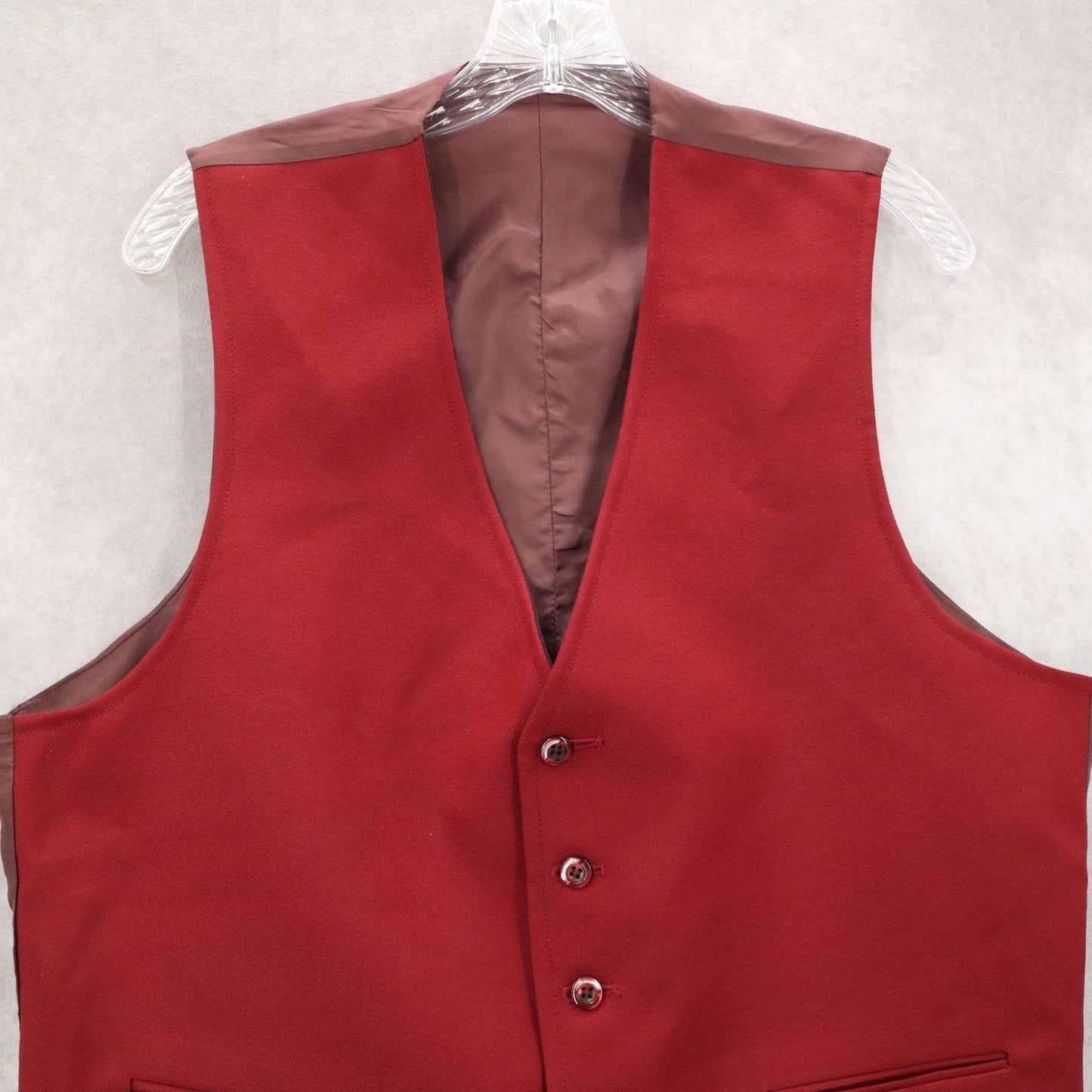 Red 5 Button 2 Welt Pocket Waistcoat Formal Preppy Tuxedo Suit Vest Large 44R