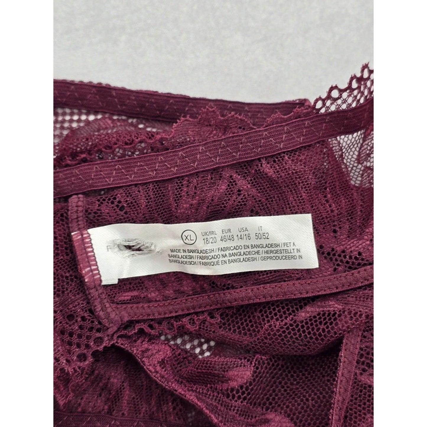 Maroon Red Lace Panty Dainty Whimsy Sexy Goth Fairy Coquette Bridal Size 18