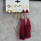 Zara Gold Red Tassel Drop Dangle Hook Fashion Jewelry Earrings NWT JB2-67