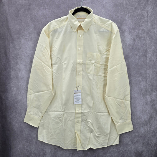 Roundtree & Yorke Yellow Long Sleeve Gold Label Cotton Non Iron Mens Shirt L