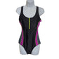 Black Zip Crisscross One Piece Swimsuit Beach Resort Vacation Everlast Sport 12
