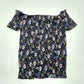 Almost Famous Black Smock Cropped Off Shoulder Y2K Blouse Top Shirt Small