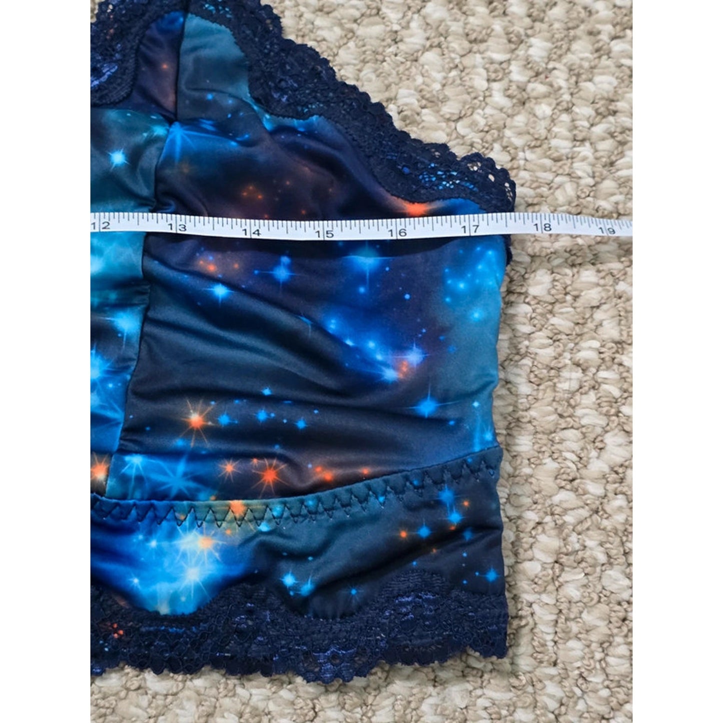 Torrid Curves Blue Galaxy Lace Floral Fairy Bridal Bralette Plus Size 2X