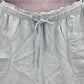 Wonderly Blue Pullon Ruffle Linen Relaxed Pants Shorts Plus 2X