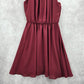 Lush Red Burgundy Sleeveless Pleat Flare Formal Dress Medium