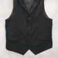 Black Stripe Polka Dot 4 Button Point Peak Lapel Formal Tuxedo Vest Large 44R