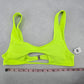 Green Padded Ribbed Fun Beach Swim Sports Bra Beach Bikini Top XL Extra Large