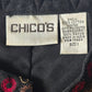 Black Indie Embroidered Western Studded Royal Snap Luxury Chico's Vest 1 Medium