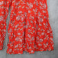 Forever 21 Red Floral Wide Leg Boho Pull On Straight Leg Trousers Pant M Medium