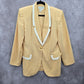 Yellow Y2K Vintage Executive Work Office Preppy Academia Blazer Jacket 12P