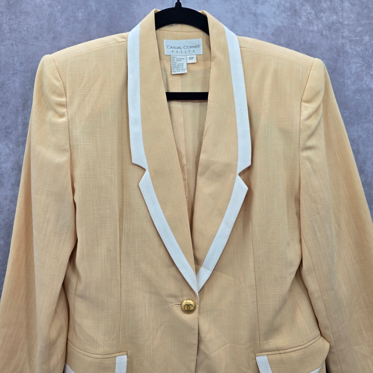Yellow Y2K Vintage Executive Work Office Preppy Academia Blazer Jacket 12P