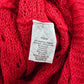 Red Cable Knit Y2K Oversized Long 90s Cottage Romantic Infinity Scarf OS