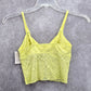 Yellow Lace Crop Y2K Auden Unlined Long Line Plunge Tank Top Bralette Small