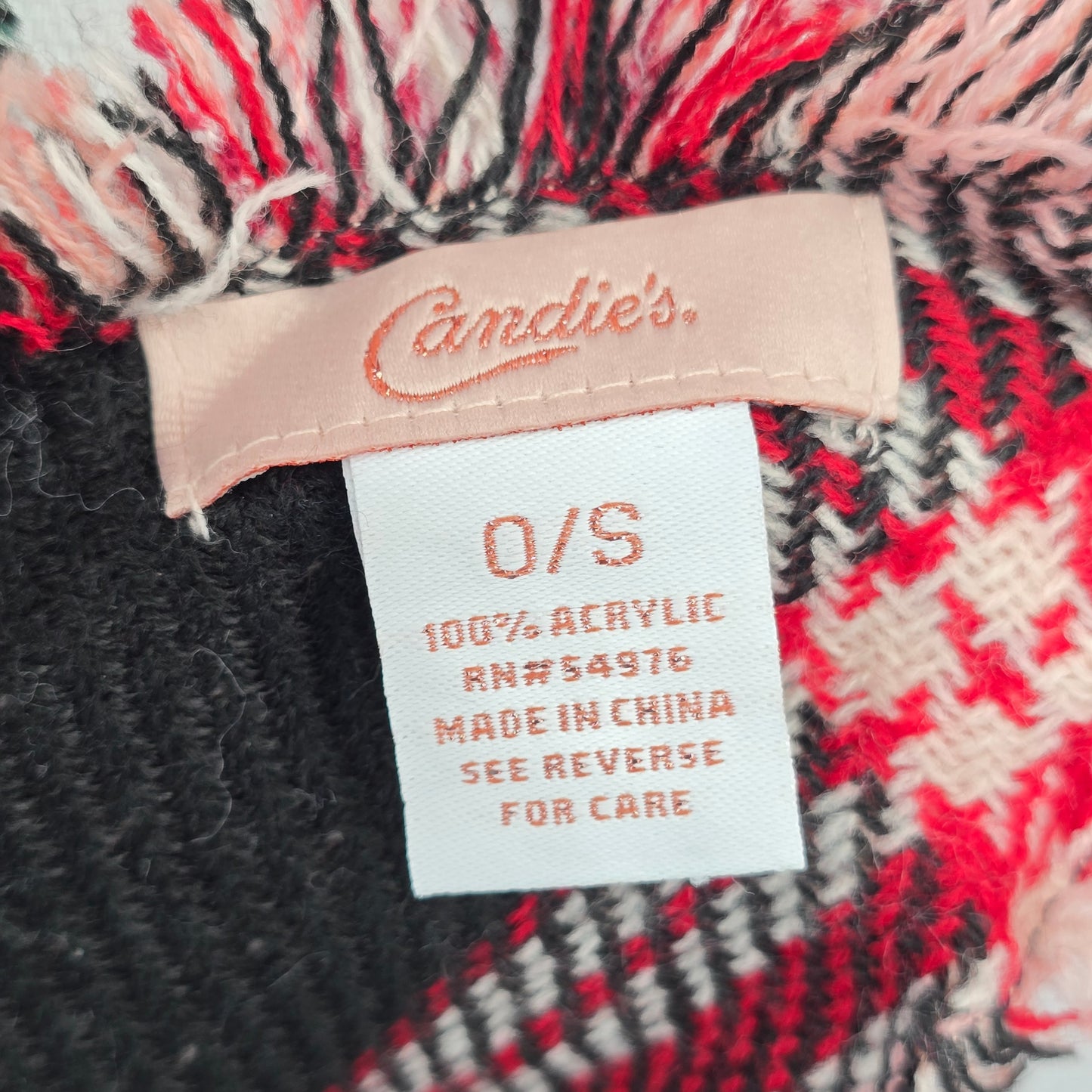 Candie's Plaid Triangle Fringe Reversible Floral Wrap Y2K Scarf Shawl OS