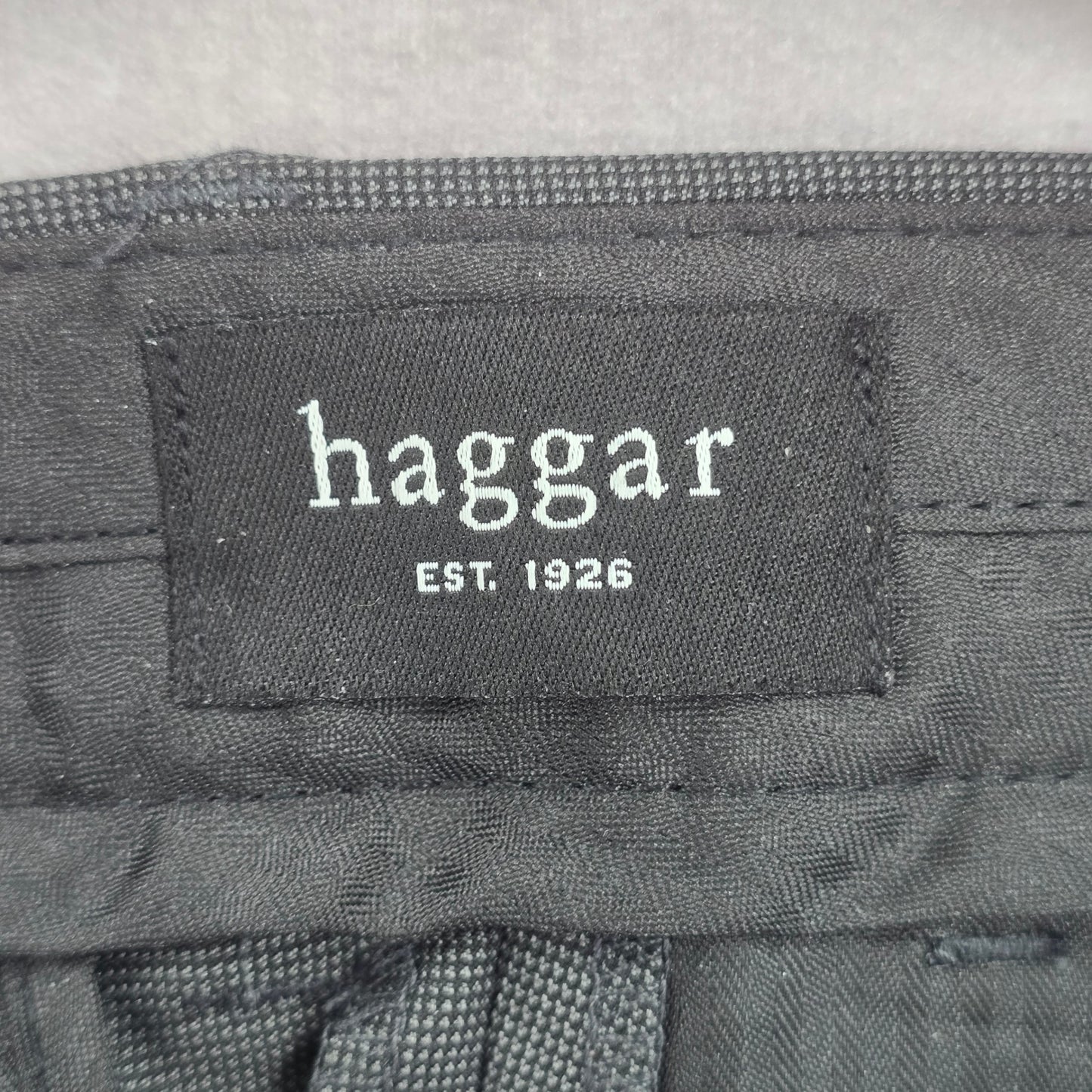 Haggar Gray Formal Preppy Business Executive Office Work Dress Pants Mens 38x30