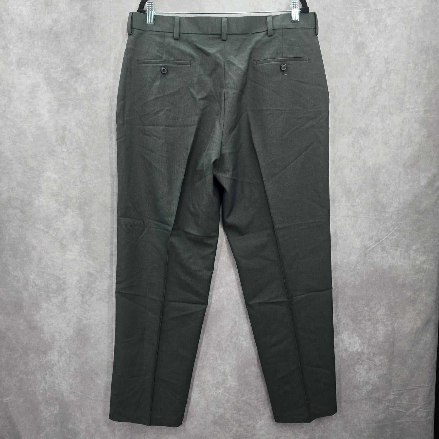 Haggar Gray Formal Preppy Business Executive Office Work Dress Pants Mens 38x30