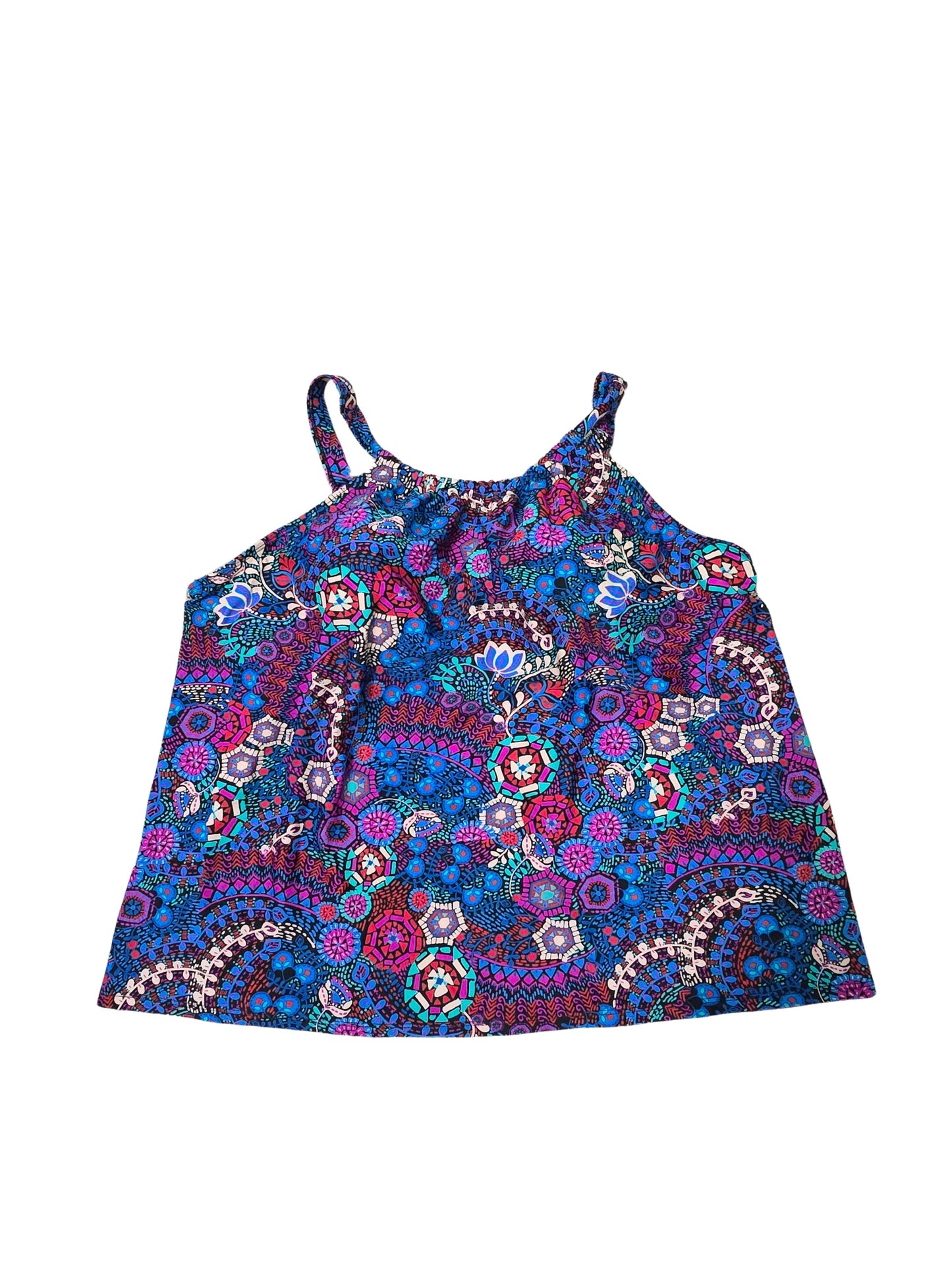 Floral Multicolor Beach Resort Vacation Swimsuit Cover Up Tankini Top Plus 18