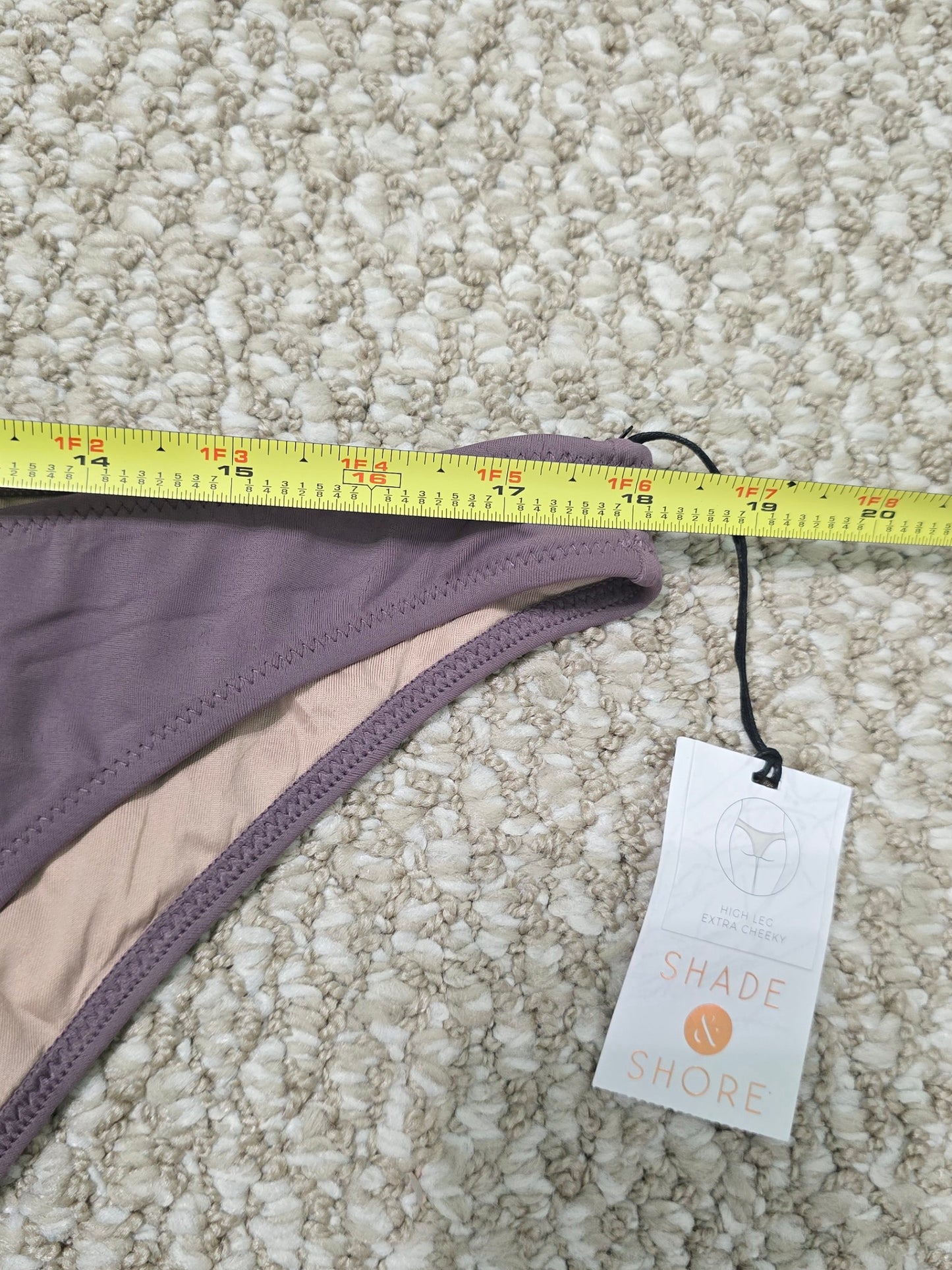 Purple High Leg Extra Cheeky Beach Resort Vacation Swimsuit Bikini Bottom XL