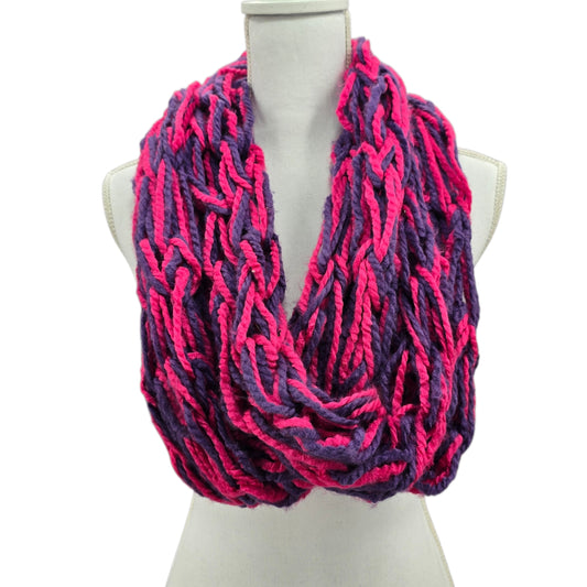 Y2K Vintage Multicolor Chunky Knit Cottage Granny Swan Cozy Wrap Shawl Scarf OS