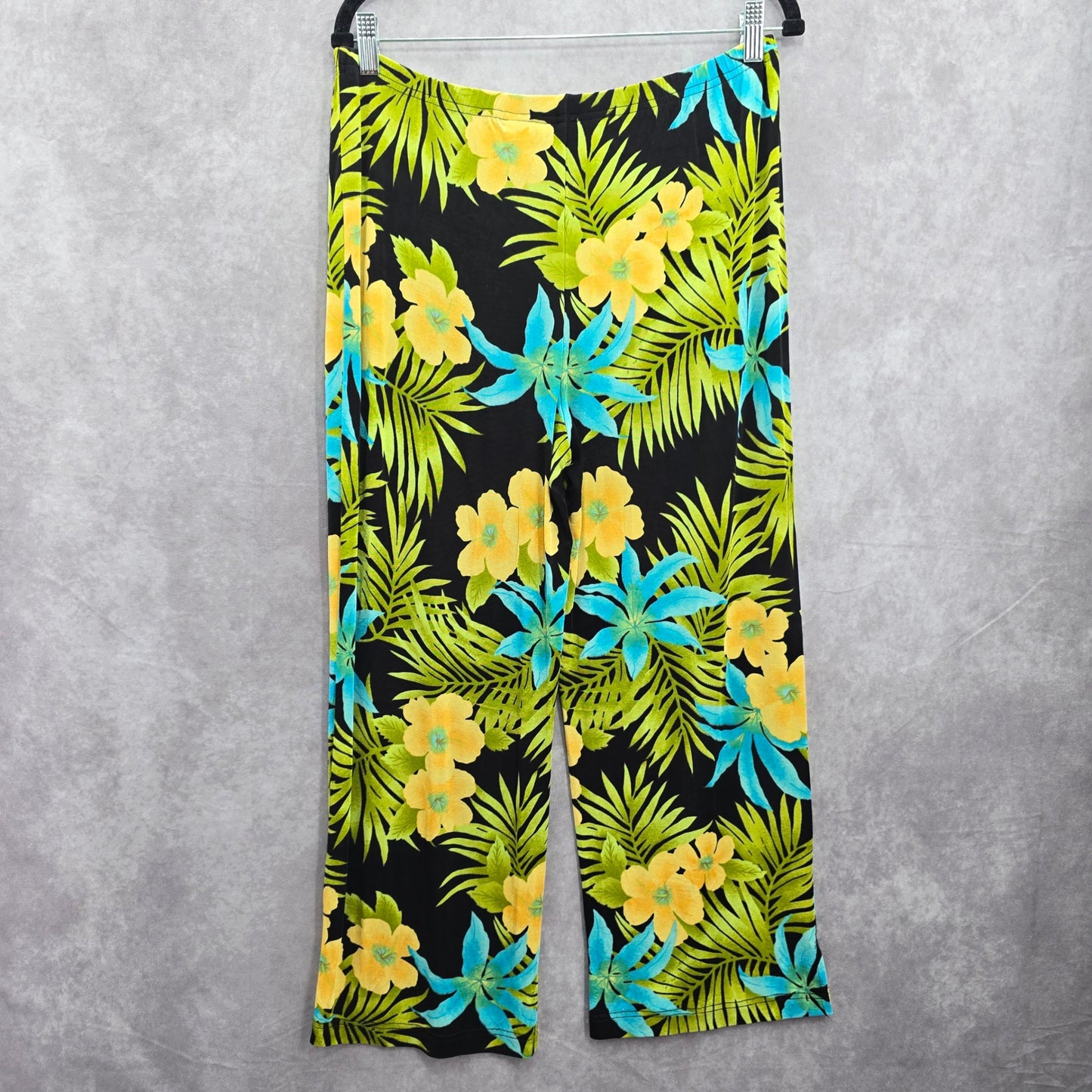 Tropical Floral Vacation Y2K Beach Resort Wide Leg French Laundry Pants Small