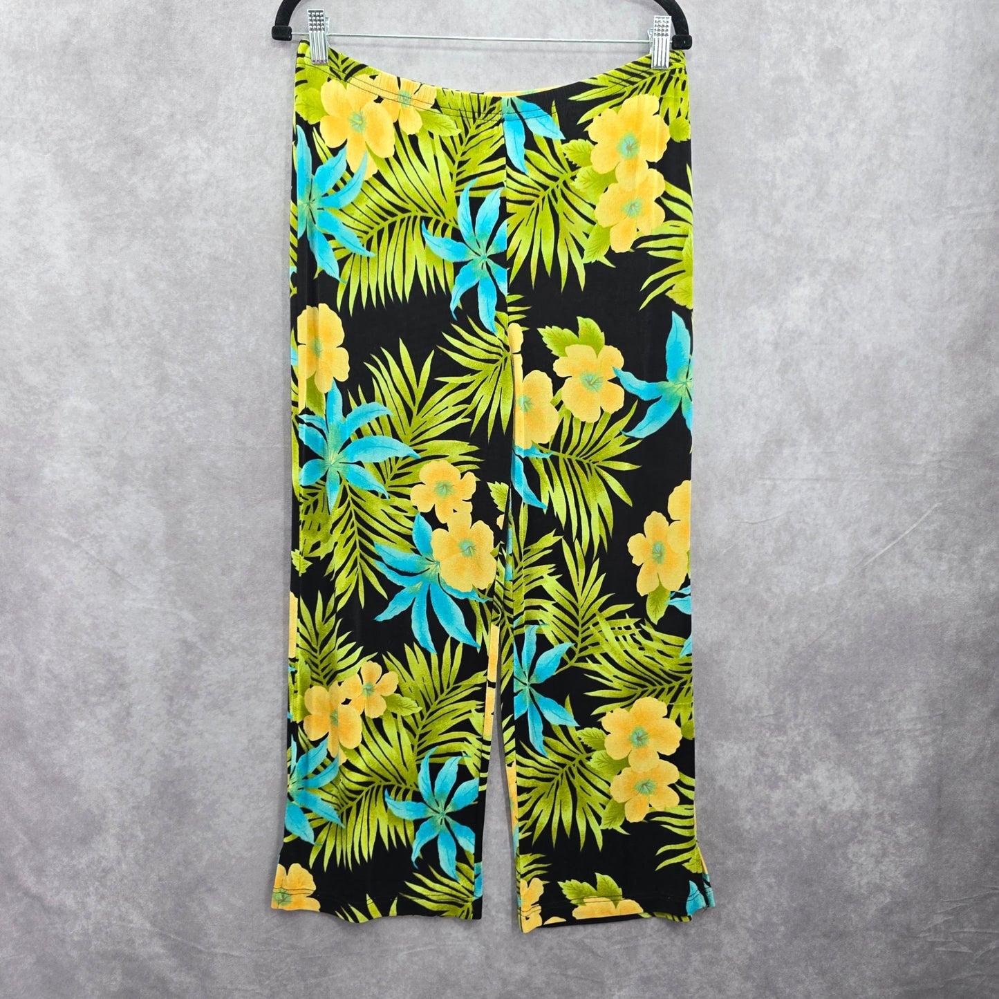Tropical Floral Vacation Y2K Beach Resort Wide Leg French Laundry Pants Small