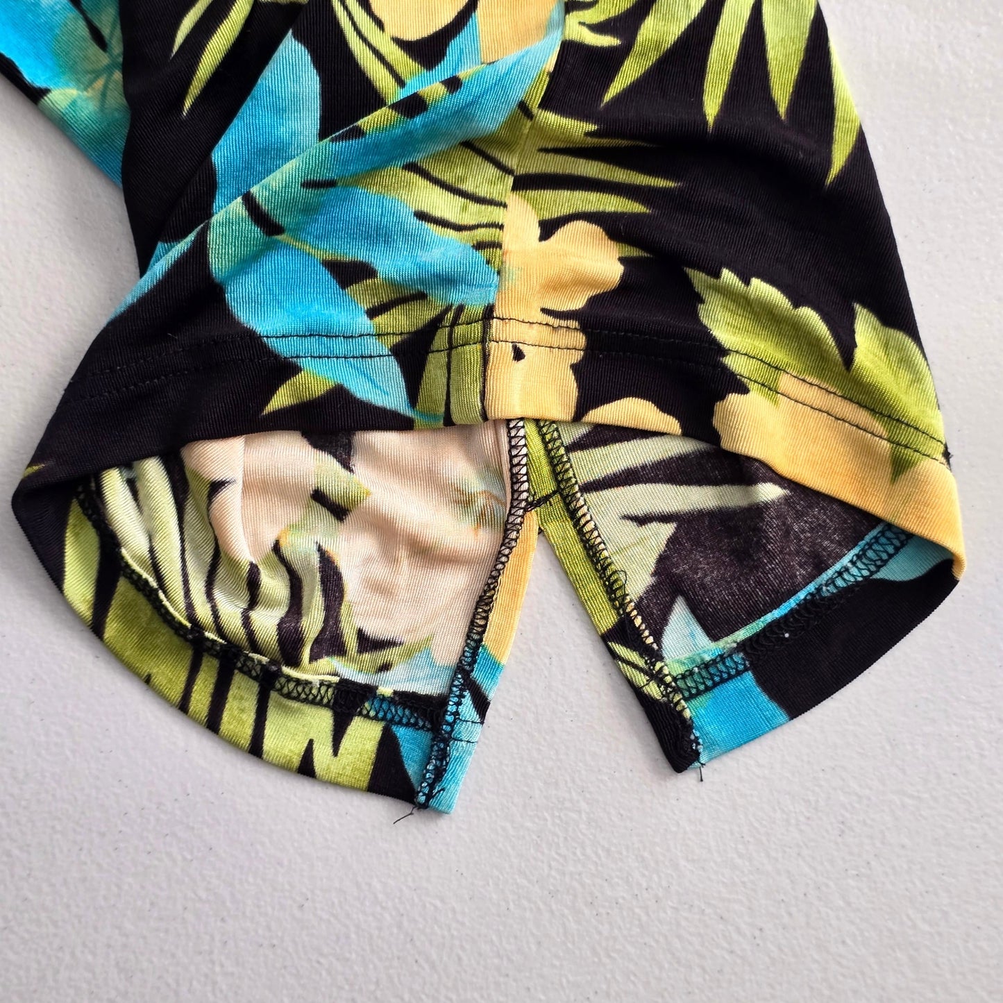 Tropical Floral Vacation Y2K Beach Resort Wide Leg French Laundry Pants Small
