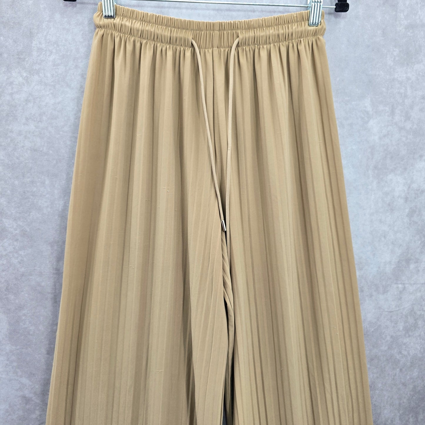 Brown Wide Leg Accordion Beach Resort Flowy Vacation Lock &amp; Love Pants Small