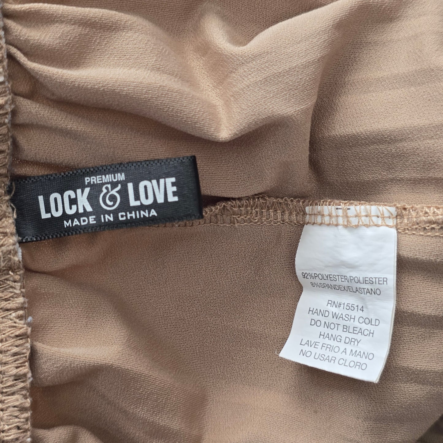 Brown Wide Leg Accordion Beach Resort Flowy Vacation Lock &amp; Love Pants Small