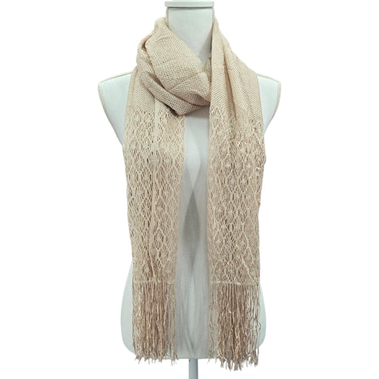 Champagne Sparkle Glitter Long Fairy Fringe Romantic Whimsy Wrap Shawl Scarf OS