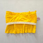 Y2K VTG Yellow Ruffle Smock Bandeau Coquette Retro Swimwear Bikini Top Medium
