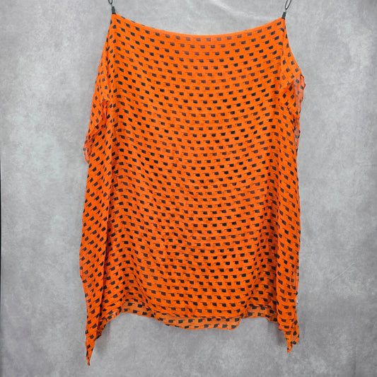 Orange Print Oversized Extra Long Rectangle Halloween Goth Scarf Wrap Shawl OS