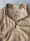 Chico's Animal Print Glam Full Zip Ruched 3/4 Sleeves Chic Cream Jacket 2 Large