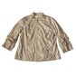 Chico's Animal Print Glam Full Zip Ruched 3/4 Sleeves Chic Cream Jacket 2 Large