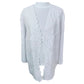 Chico's White Embroidered Scallop Resort Luxury Open Front Jacket 2 Large