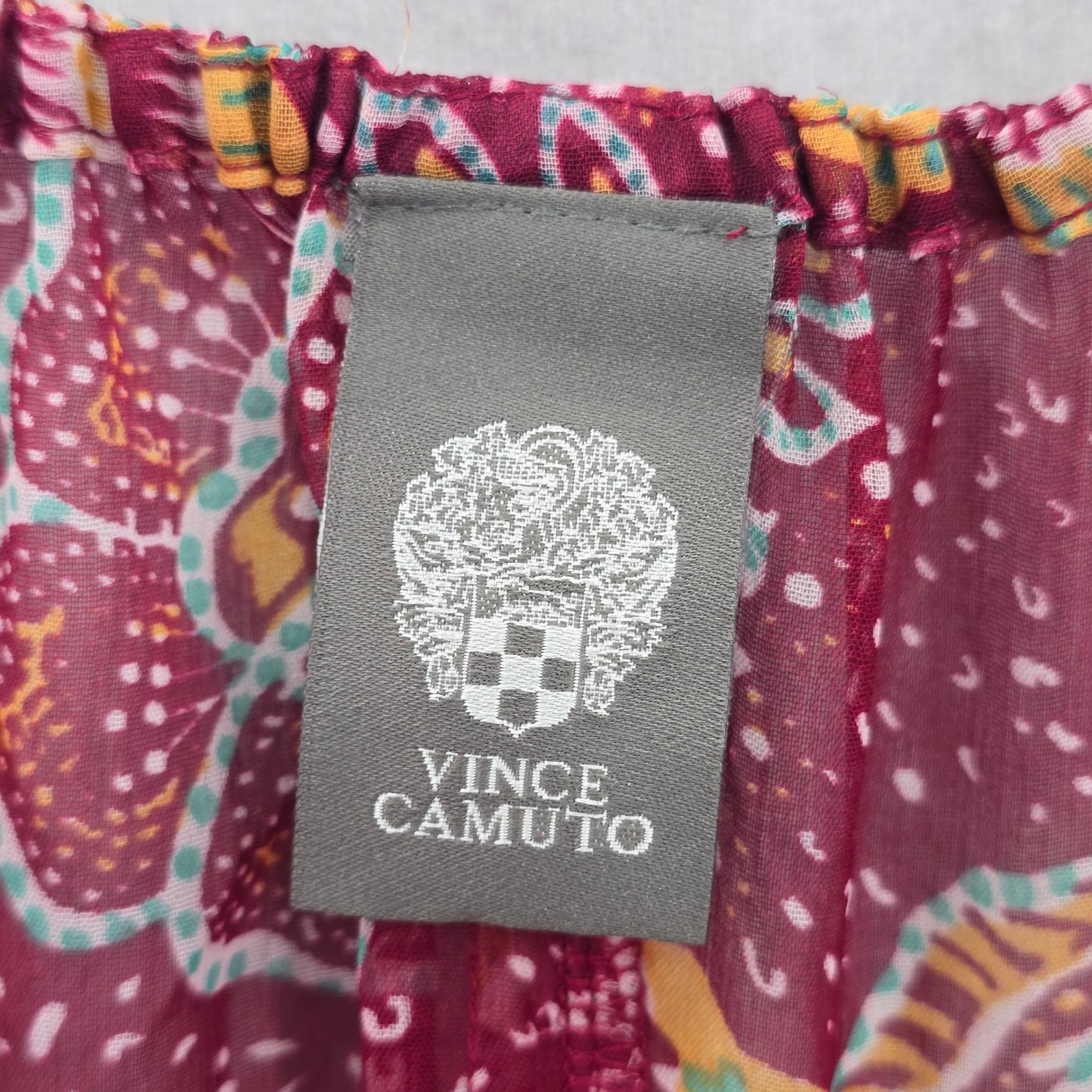 Vince Camuto Floral Ruffle Tie Sarong Skirt Wrap Red Beach Vacation Resort OS