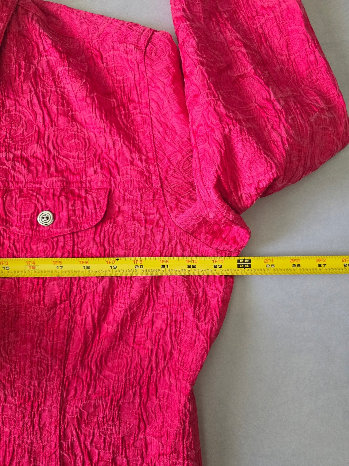 Chicos Pink Floral Rose Shacket Texture Romantic Luxury Preppy Jacket 2 Large