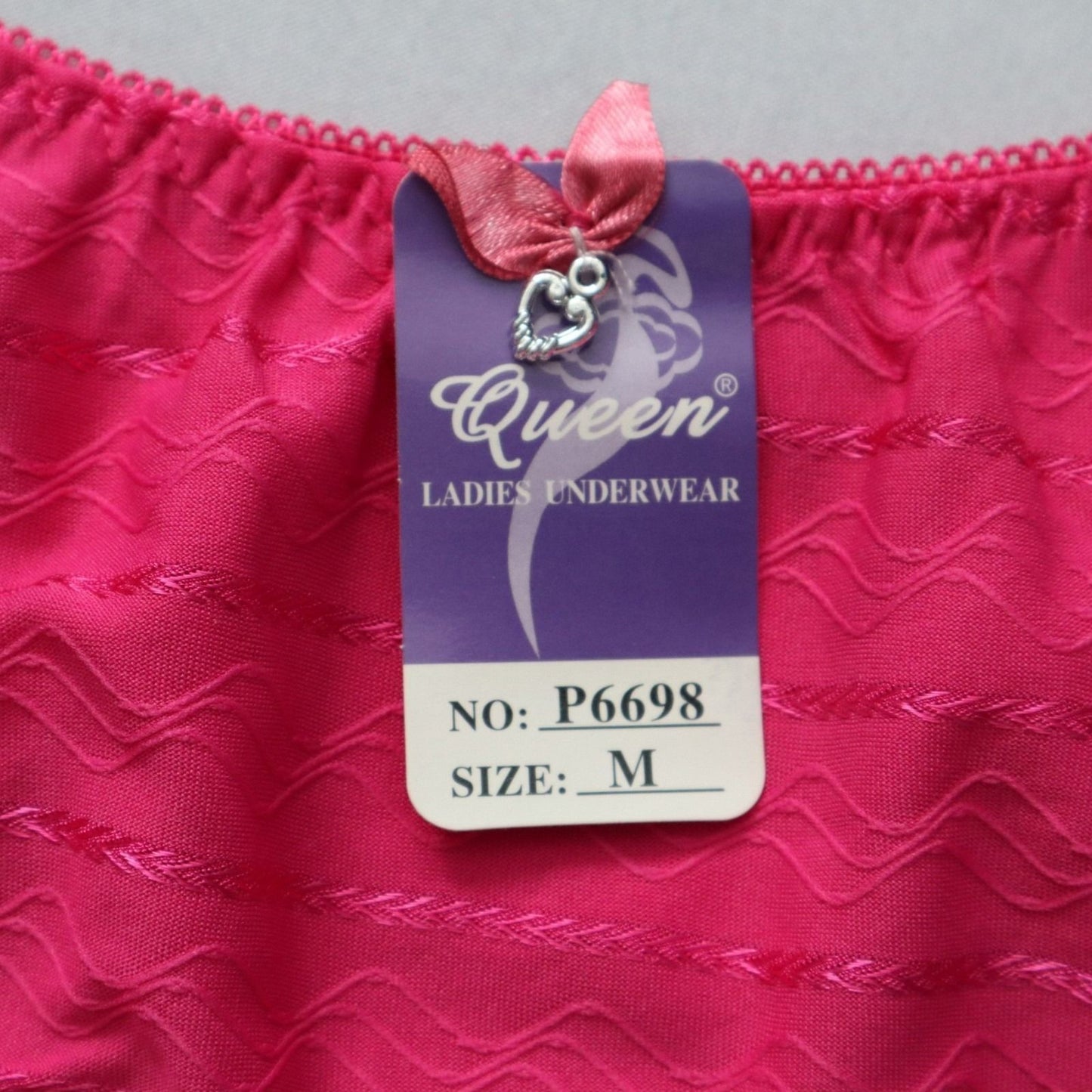 Queen Pink Lace Elastic Sexy Cheeky Flirty Intimates Ladies Underwear Medium