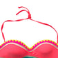 Y2K Vintage Pink Halter Swimwear Active Beach Vacation OP Bikini Top Medium