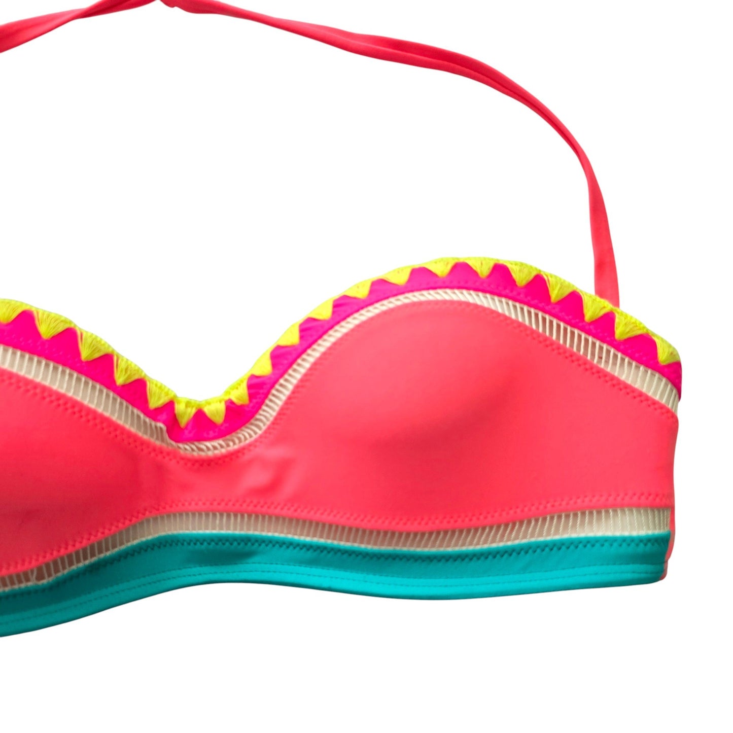 Y2K Vintage Pink Halter Swimwear Active Beach Vacation OP Bikini Top Medium