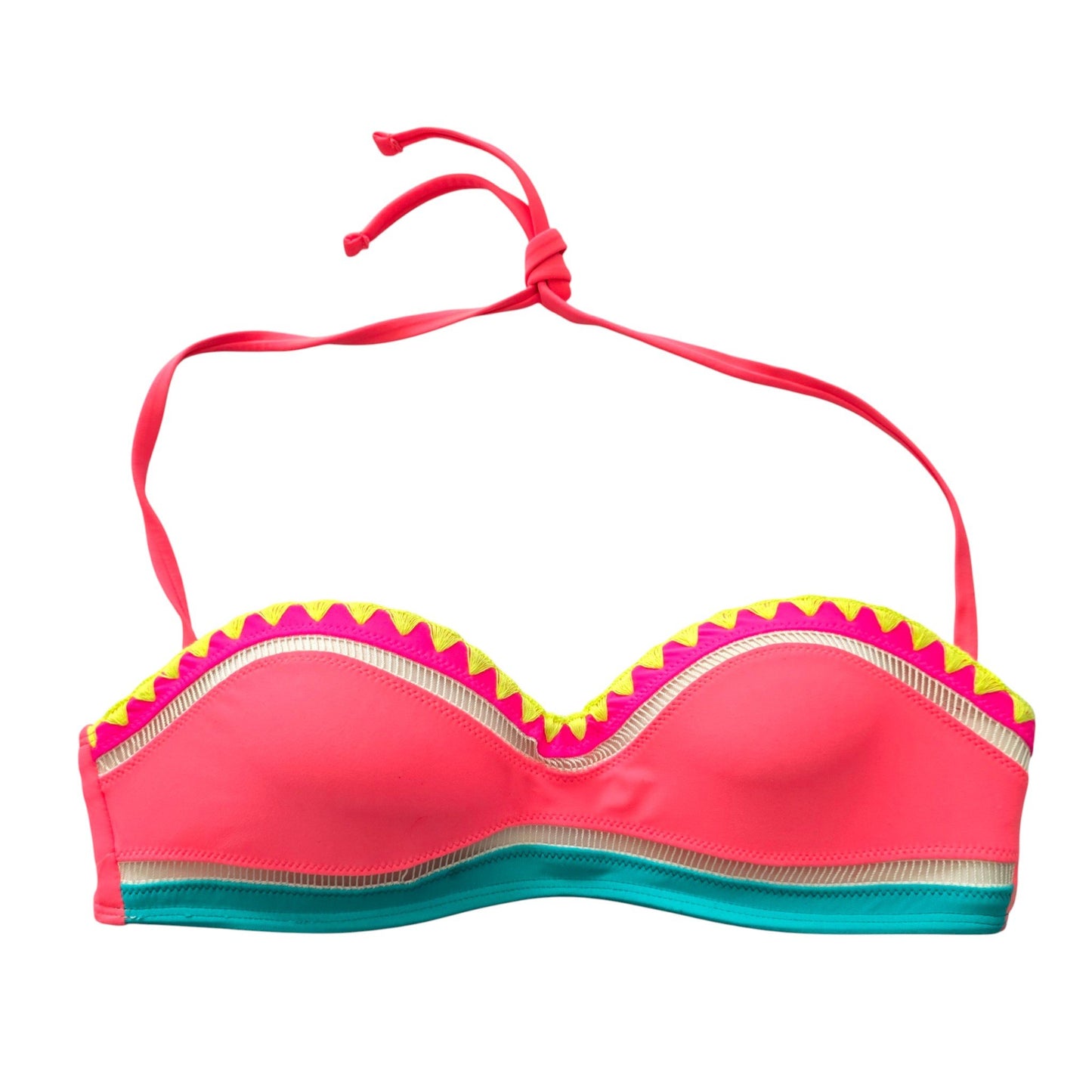 Y2K Vintage Pink Halter Swimwear Active Beach Vacation OP Bikini Top Medium