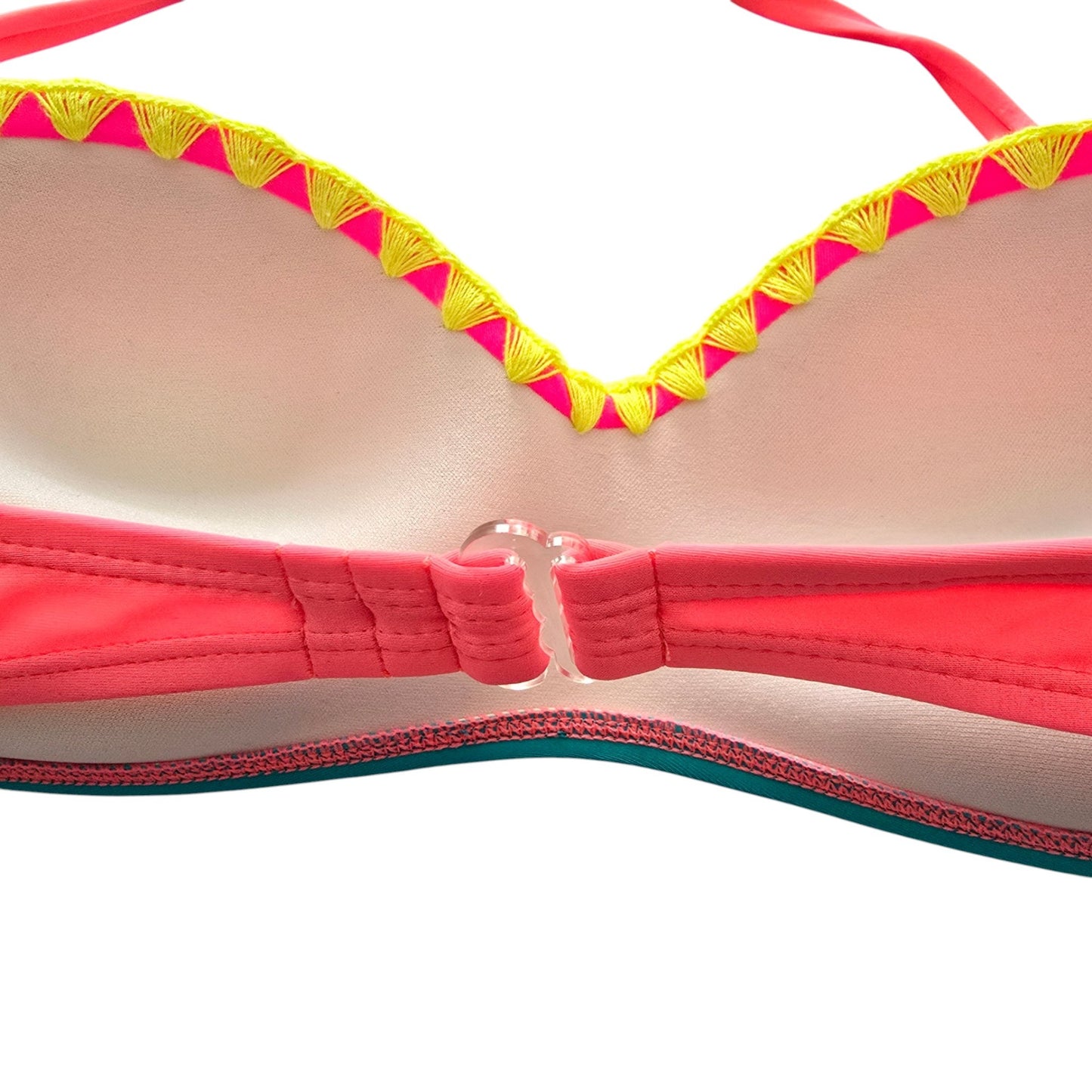 Y2K Vintage Pink Halter Swimwear Active Beach Vacation OP Bikini Top Medium