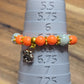 Dolphin Orange Gold Floral Charm Beach Resort Marble Elastic Bead Bracelet OS