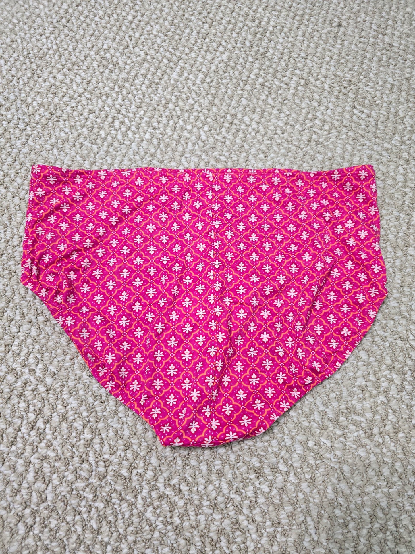 Pink Floral High Waist Swimsuit Bikini Bottom Resort Vacation Lands End Plus 22W SKU: B33