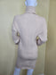 Ribbed Cream Y2K Sporty Chic Preppy Turtleneck Short Sweater Dress Small